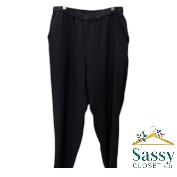 Elegant VINCE CAMUTO Pants – Cropped, Black, Career Chic, L - Picture 1 of 5